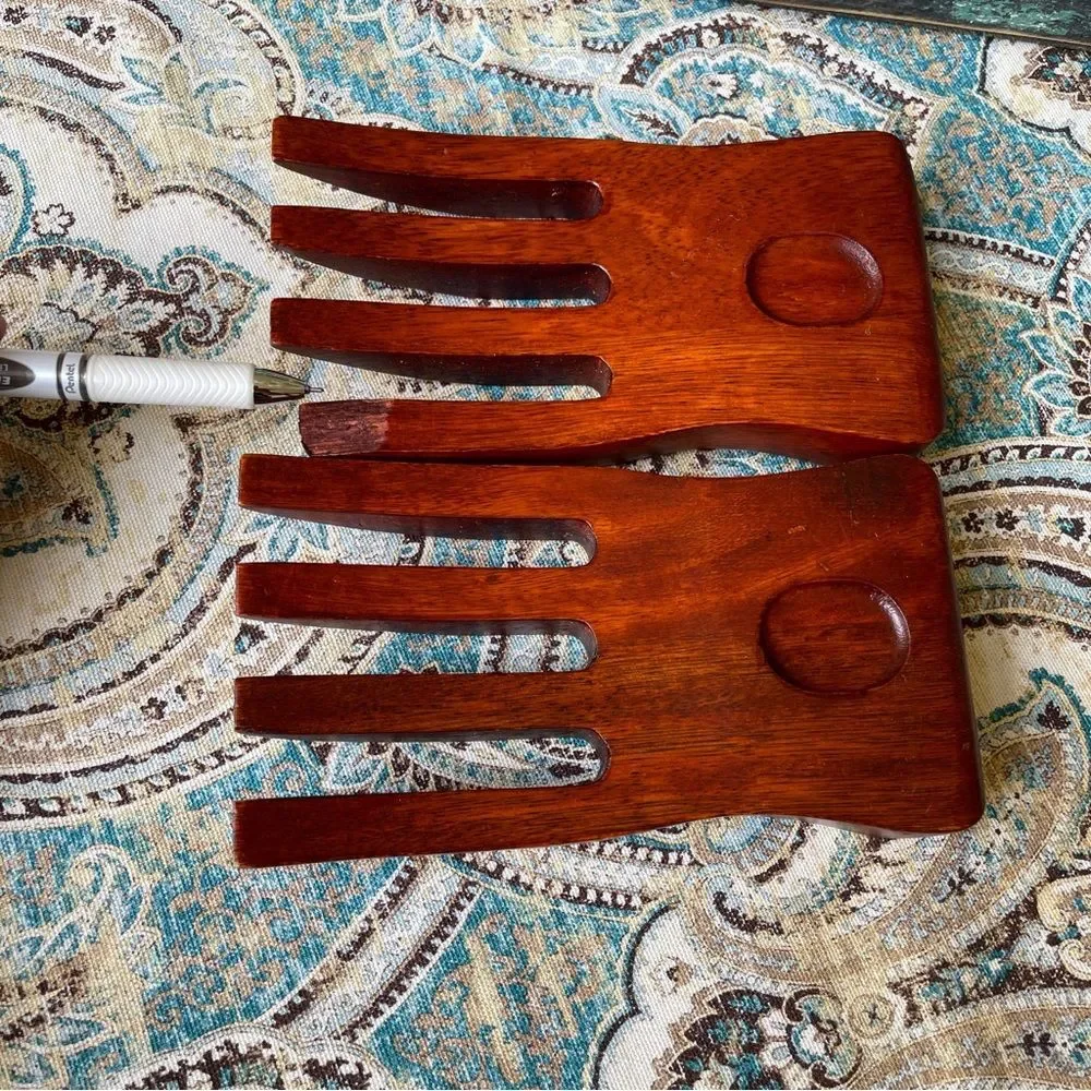 Vintage Wooden Salad Tongs